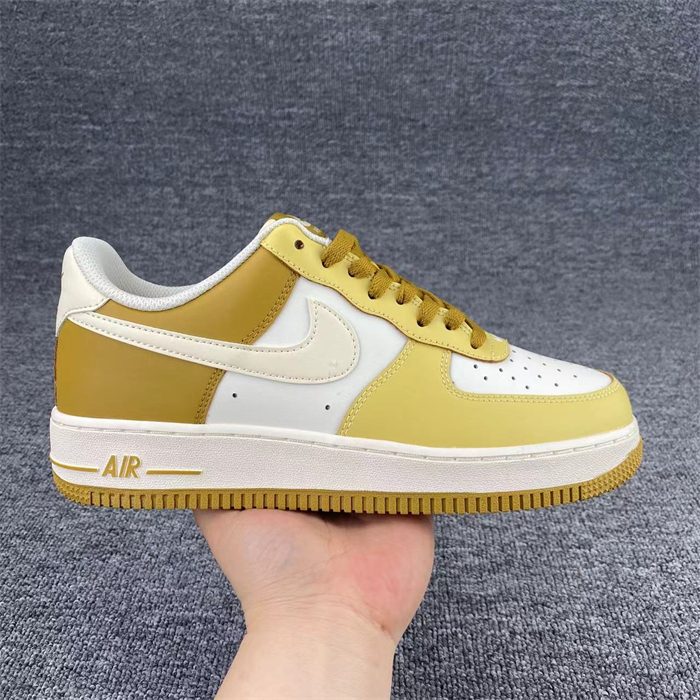 Women's Air Force 1 Brown/Yellow Shoes Top 242